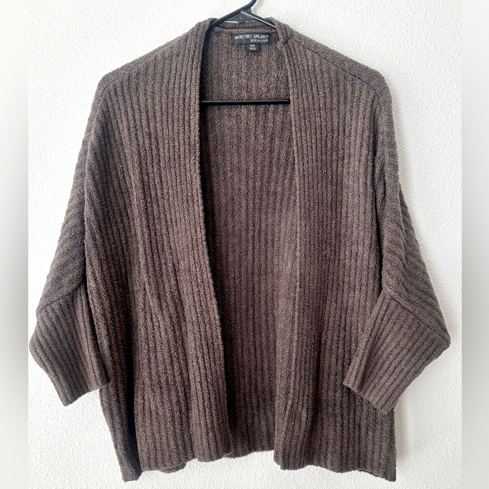 Barefoot Dreams CozyChic Lite Cardigan Shrug Dolman Sleeve Sweater